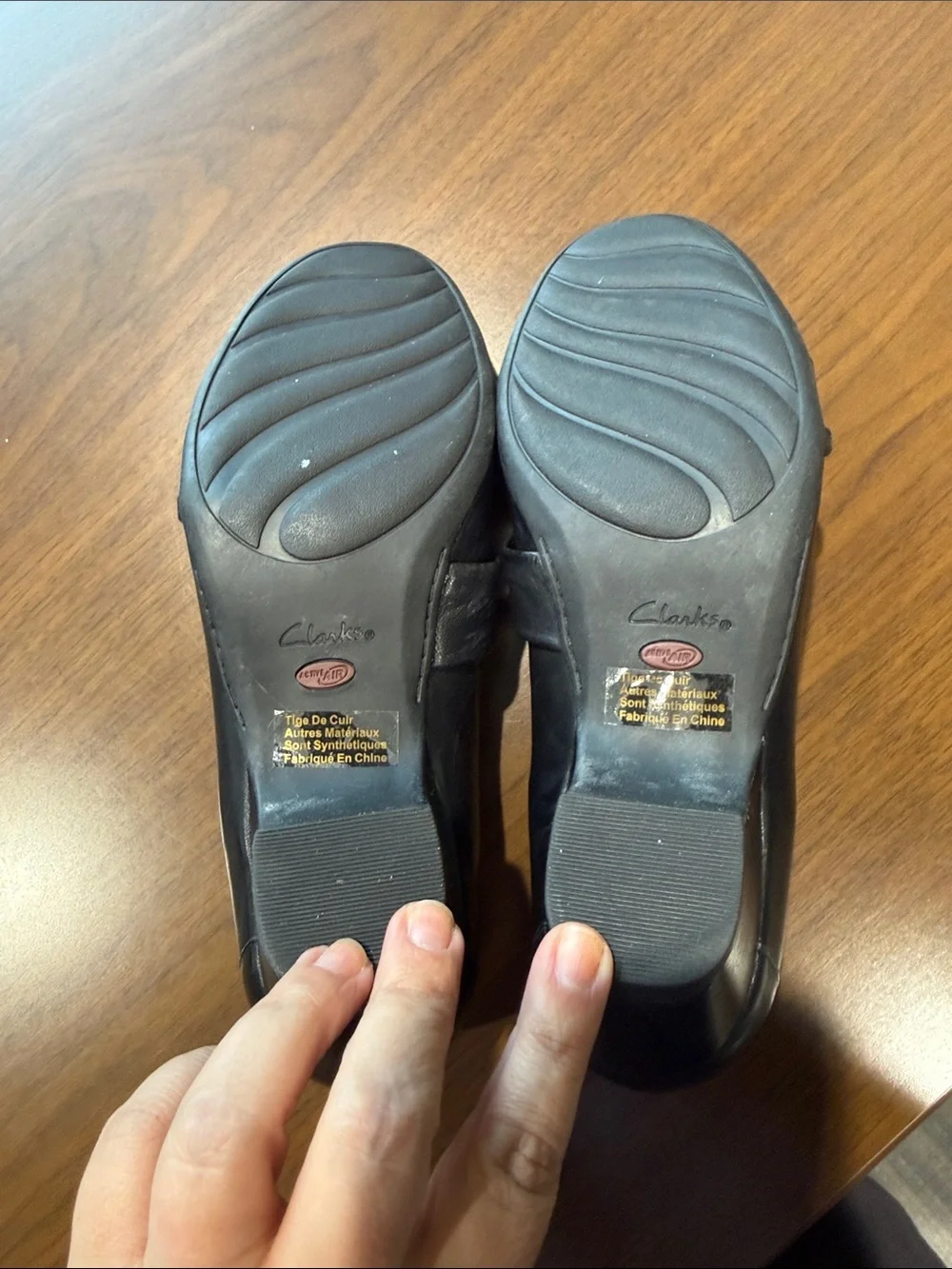 Women's Black Leather Slip-On Shoes